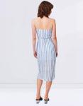 2018 Summer Linen Fabric Slip Wrap Dress Ladies