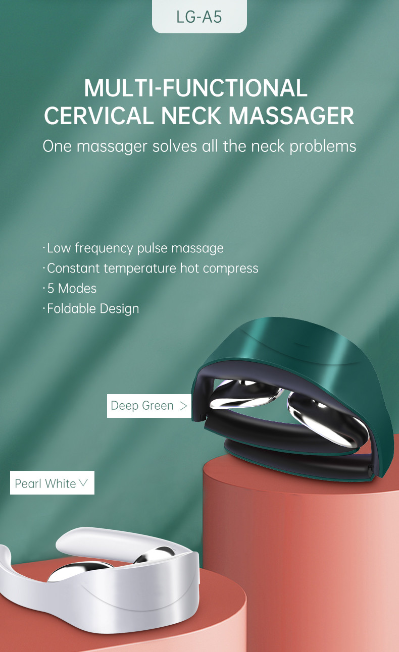 Fodable EMS Electric Pulse Neck Massager Therapy Soreness Relief 500mAh