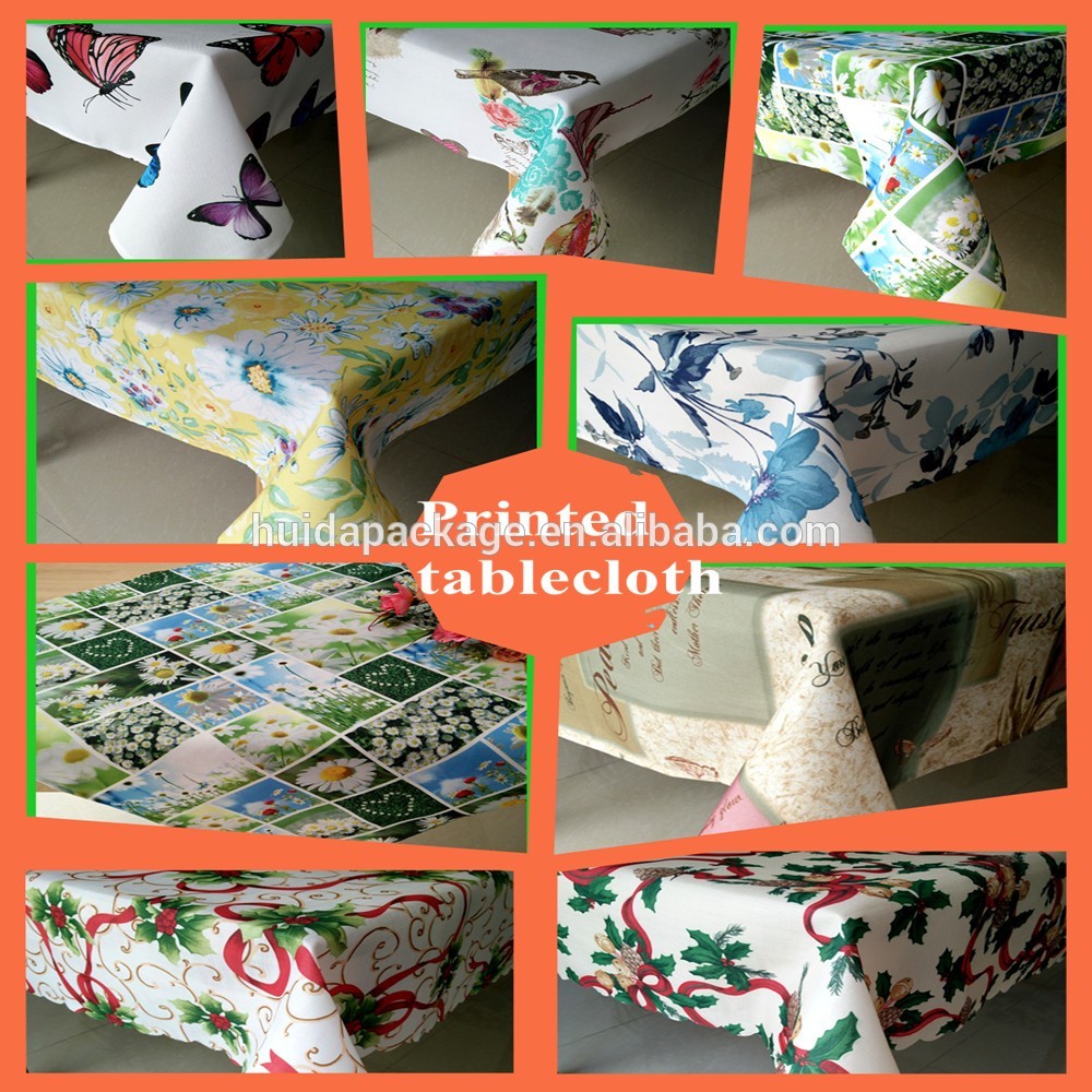 Freshness spring style printed flower table decration cloth made by BSCI audit supplier