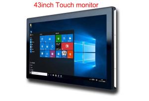 Quality 43 Inch Big Screen DVI Capacitive Touch Panel Monitor 1080P 10 Points wholesale