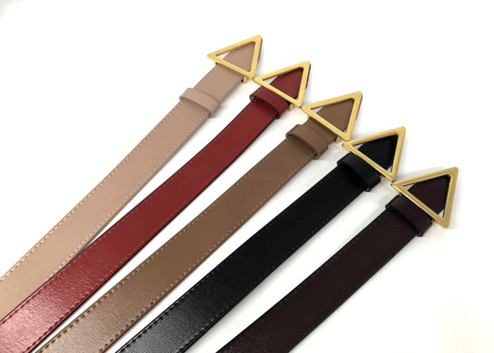 Ladies Triangle Buckle 28mm Genuine Leather Wide Belts