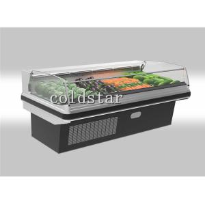 Quality Supermarket service counter open top meat display refrigerator wholesale