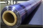 Light Blue PVC Film Roll 0.06mm Transparent 42PHR Non Sticky For Packaging