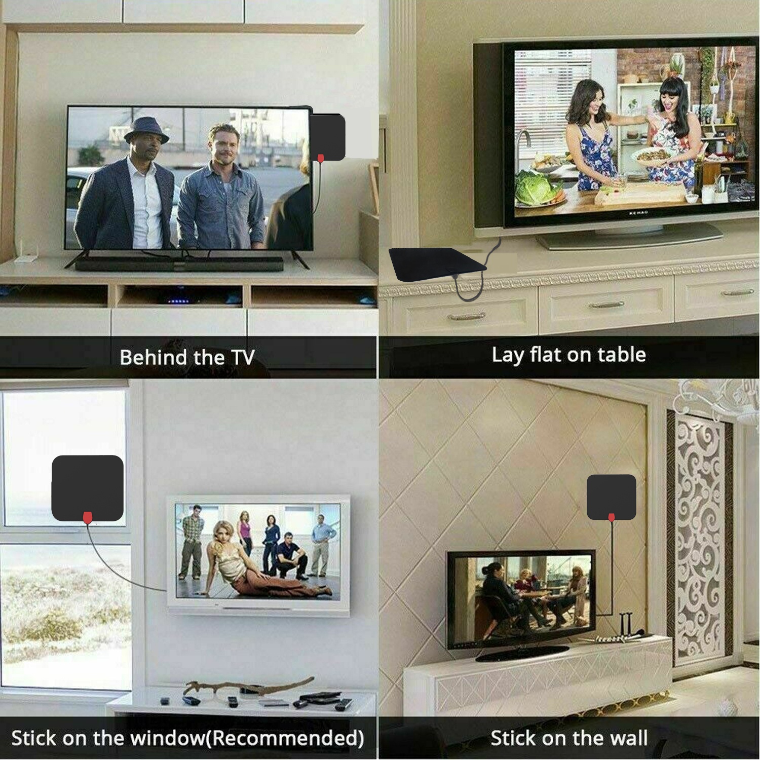 Paste Mounting High Gain Film Flat TV Antenna Digital Indoor UHF VHF Long Range Antenna