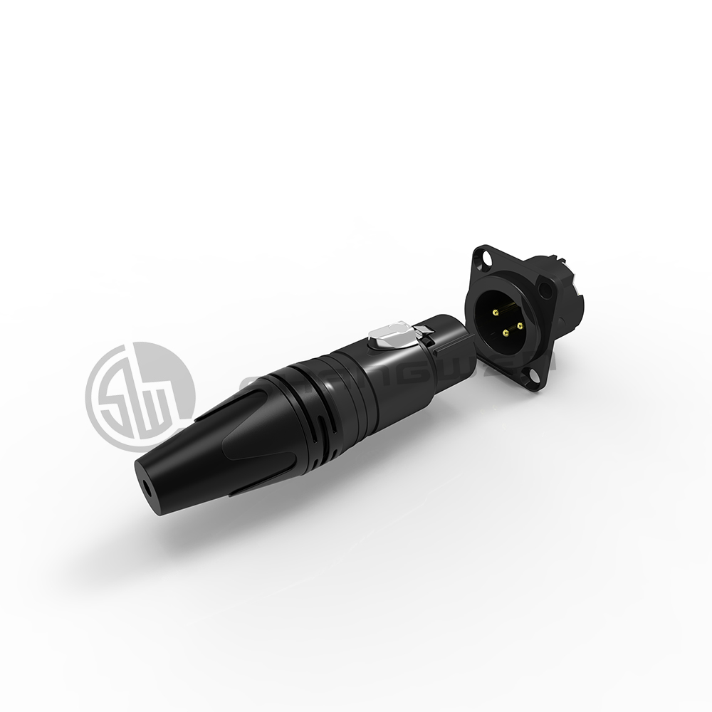 Video XLR Connector 10A Waterproof Female 3 Pin Connector Plug