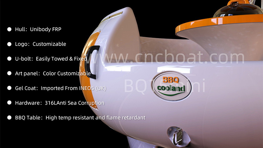30cm Depth 250cm Diameter 8 Person BBQ Donut Boat
