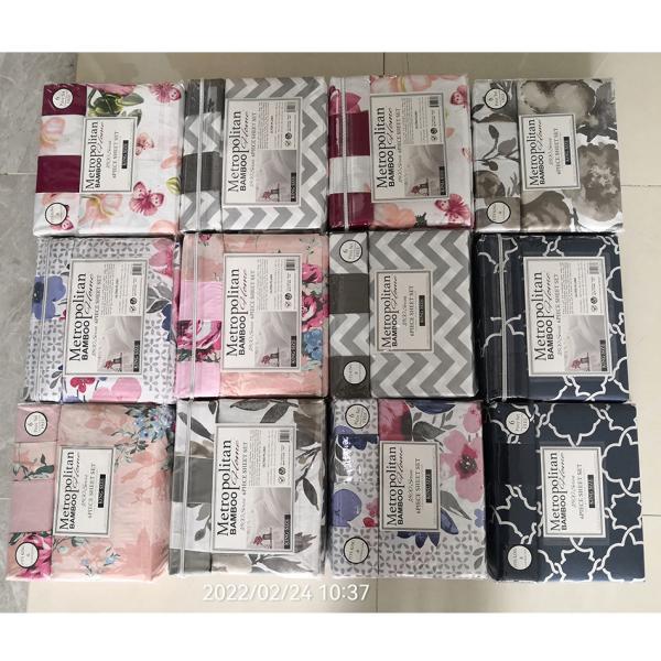 European and American Style 6pcs 100% Polyester Print Microfiber Fabric Bedding