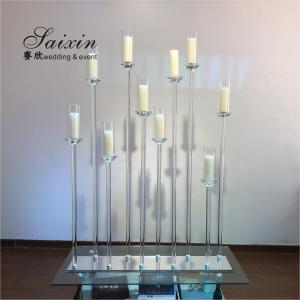 Quality ZT-323H wholesale 1m long base crystal candelabra wedding centerpiece wholesale