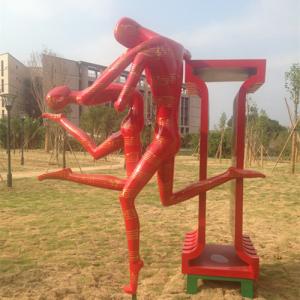 Quality Love Sign Dancing Lovers Decorative Metal Sculpture Abstract For City Center wholesale