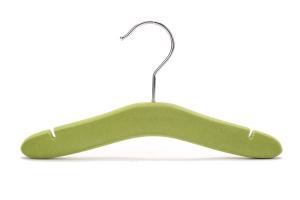 Quality Betterall Non Slip Velvet Finished Green Colored Home Usage Wooden Kids Coat Hangers wholesale