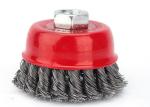 Perfect Rust Removal Knotted Wire Cup Brush / Twist Knot Wire Brush 75mm OD