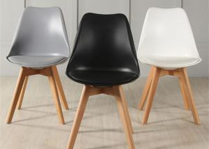 Quality High-quality modern beech wood legs tulip colored plastic dining chair, wholesale