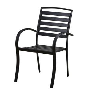 Quality Outdoor Courtyard Curved Armchair Plastic Wood Slat Aluminum Stacking wholesale