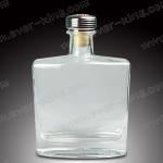 ISO9001 Square shaped Luxury Spirits Brandy Glass Bottle
