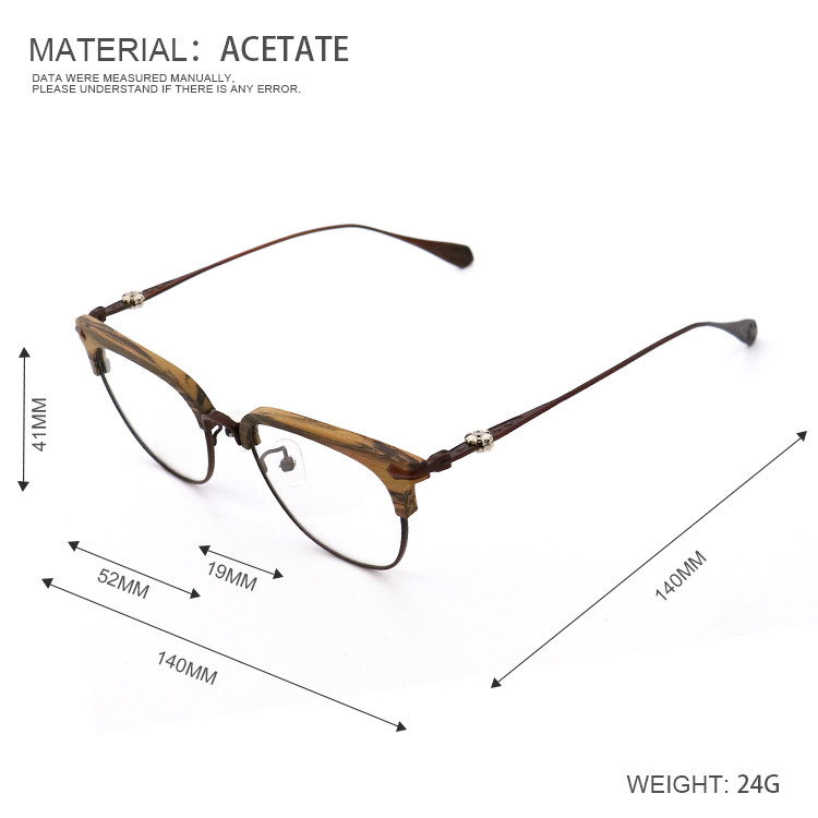 Wood Grain Eyeglass Frames Imitation Wood Acetate Glasses MR 3317
