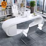 Artificial Stone Curved Executive Desk Shaped Customized Requirement