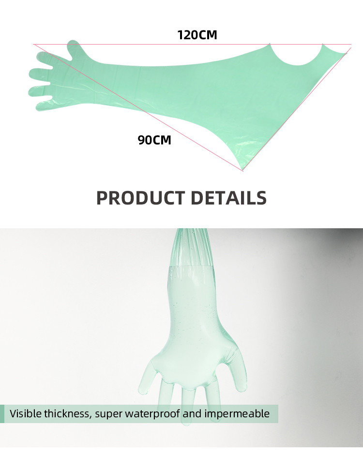 50PCS PE Disposable Neck Gloves with Enhanced Chemical and Tear Resistance