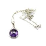 Women Jewelry 12mm Round Amethyst Cubic Zircon Pendant Enhancer (YAQ002)