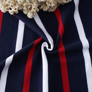 Quality S-200422 Knit Striped Fabric , 175cm 185gsm Polo Shirt Striped Fabric Texture wholesale