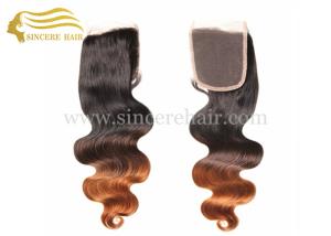 Quality 20&quot; Ombre Hair Extensions Lace Clouser for sale, 50 CM Body Wave Ombre Virgin Remy Human Hair Clouser For Sale wholesale