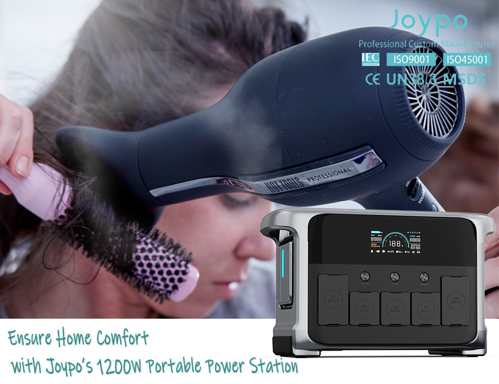 Joypo LiFePO4 Portable Power Station 1000W 1200W With Fast 10ms Switching Time