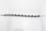 Sterling Silver Created Amethyst Clear CZ Diamonds Tennis Bracelet(B02PURPLE)