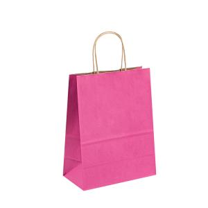 Quality Custom Shopping Packaging Paper Bags With Handles Clothing Retail Pink Gift Bag wholesale