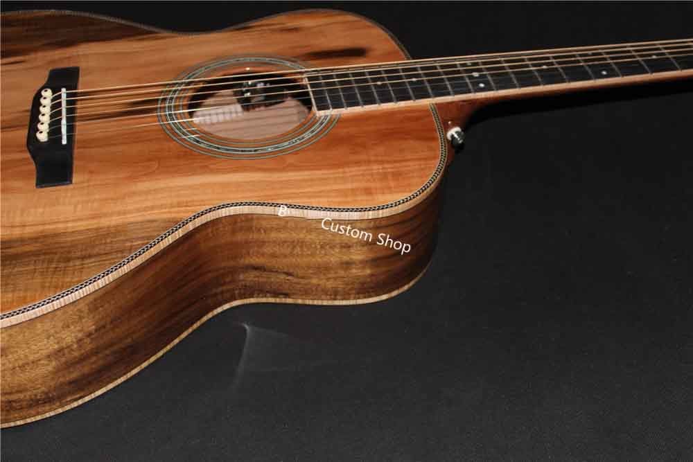 Custom Grand AAAAA All Solid European Applewood OMJM Acoustic Guitar Herringbone Binding