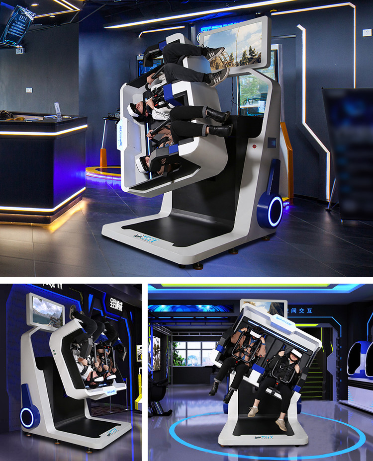 9D Machine Game VR Simulator Virtual Reality Theme Park 2 Chairs 360 degree