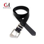 Black Ladies Leather Belt Irregular Metal Needle Buckle Custom Logo