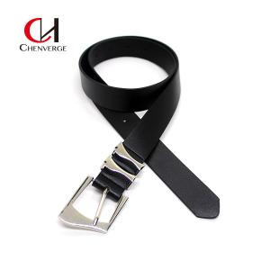Quality Black Ladies Leather Belt Irregular Metal Needle Buckle Custom Logo wholesale