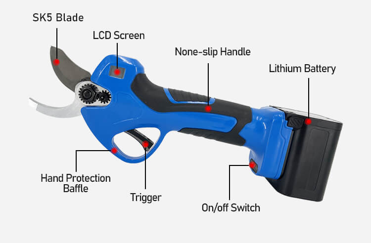 Lithium Brushless Pruning Shears Electric Professional Cordless Branch Scissors 21V 35MM