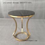 Metal plated stainless steel marble table simple coffee round table