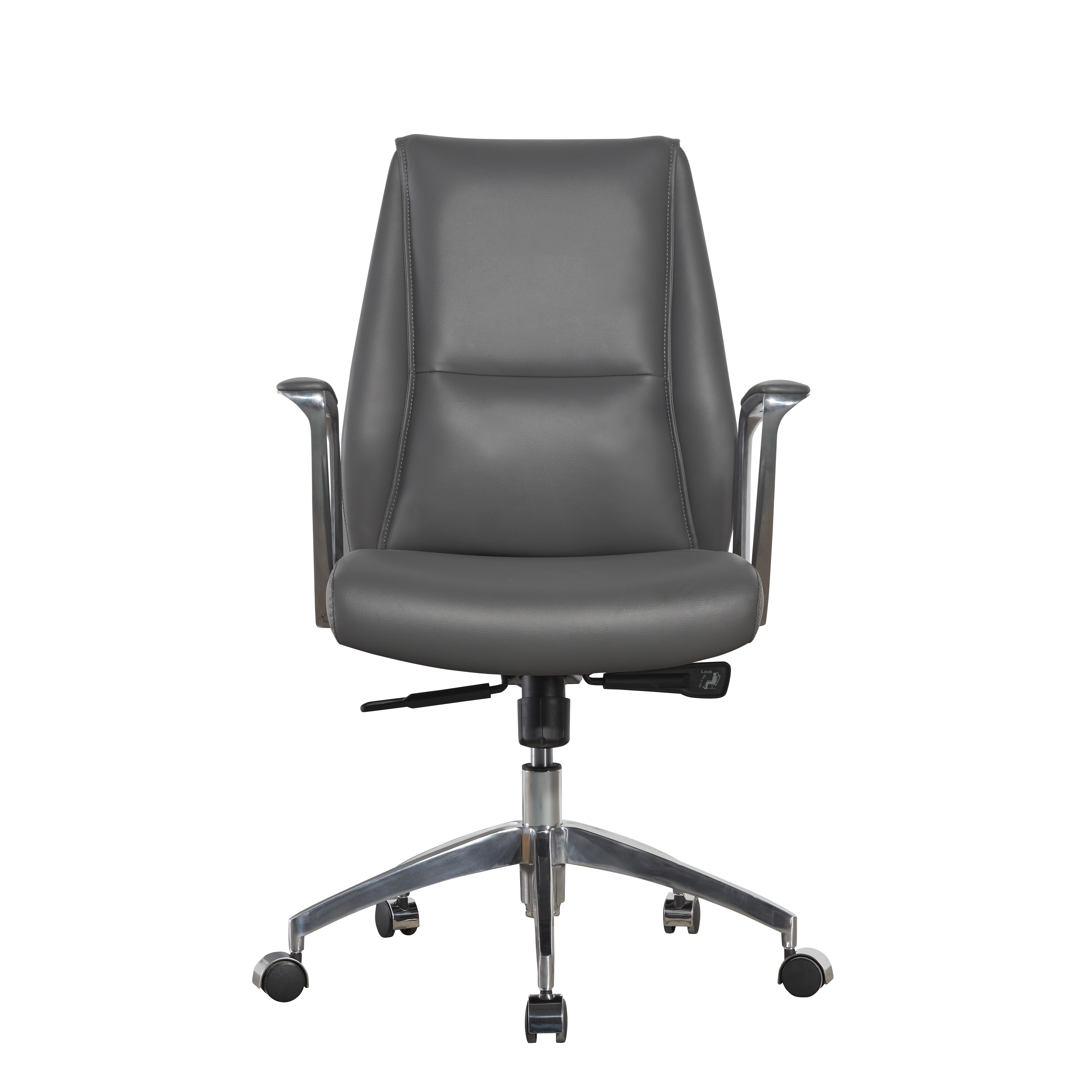 330LBS Ergonomic PU Leather Office Swivel Chairs BIFMA High Back Brown