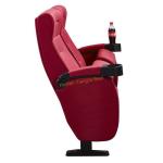 Fire Resistant Red Fabric Folding Movie Theater Chairs Tip Up By Gravity