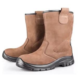 Quality Brown Nubuck Knee High Boots Waterproof Non Slip Oil Resistant Shoes wholesale