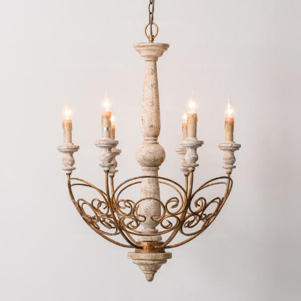 Loft chandelier antique lighting suspension lustre wooden art deco Wooden