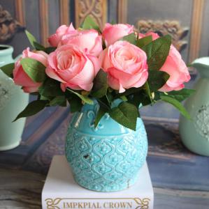 Quality UVG FLRS29 Wedding Decor Bridal Bouquets Artificial Flower Rose Bundle wholesale