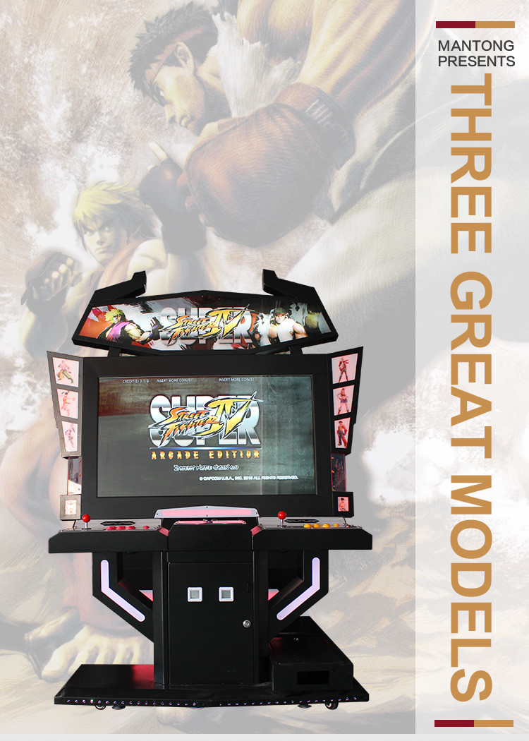 55 LCD Multi Video Arcade Machine , Coin Pusher Video Game System Cabinet