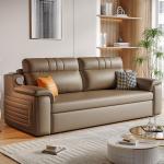 Jieshun Light Luxury Telescopic Double-Seat Sofa Bed With Storage And Audio