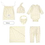 Wholesale Soft Organic Cotton Baby Pajamas Blanket Rib Hat Pants Set Baby Gift
