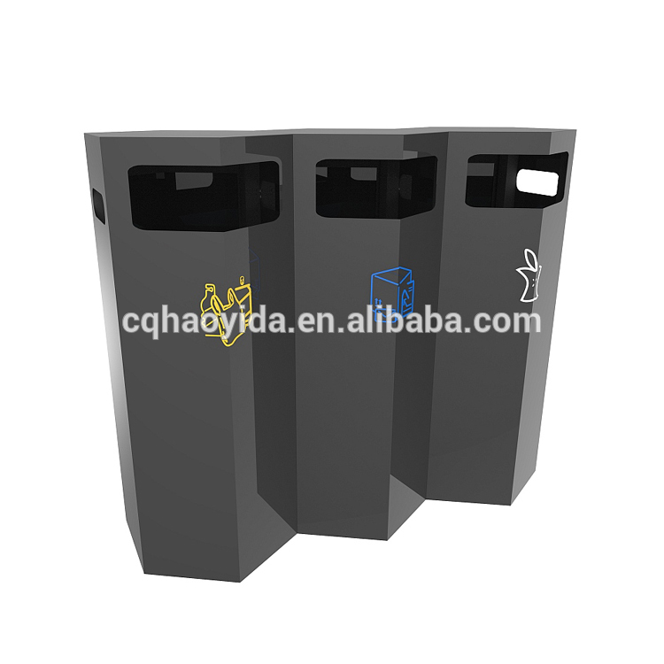 Metal Outdoor Commercial Trash Bin Outdoor Trash Can Recycling Waste Bin