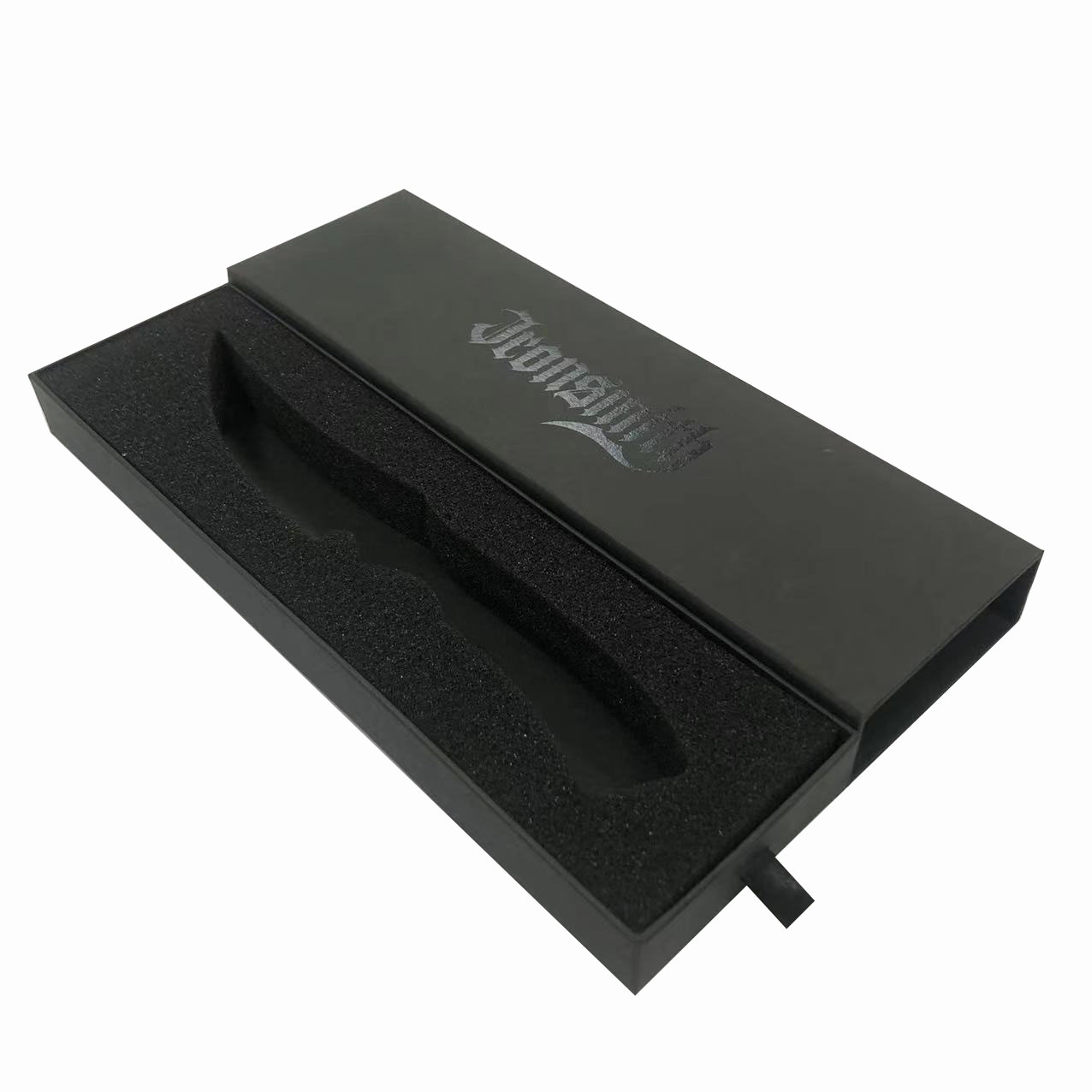 Recyclable Black Drawer Packaging Box Black Kraft Paper Gift Boxes Customized