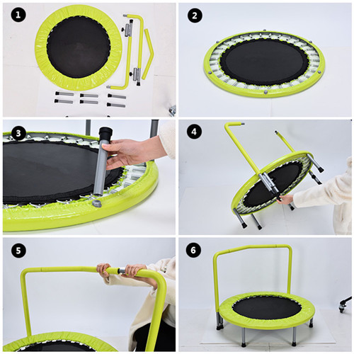 China Supply Kids Samll Four Folding Trampoline Bed /The Sunny and Health Indoor/Outdoor Fitness Trampoline
