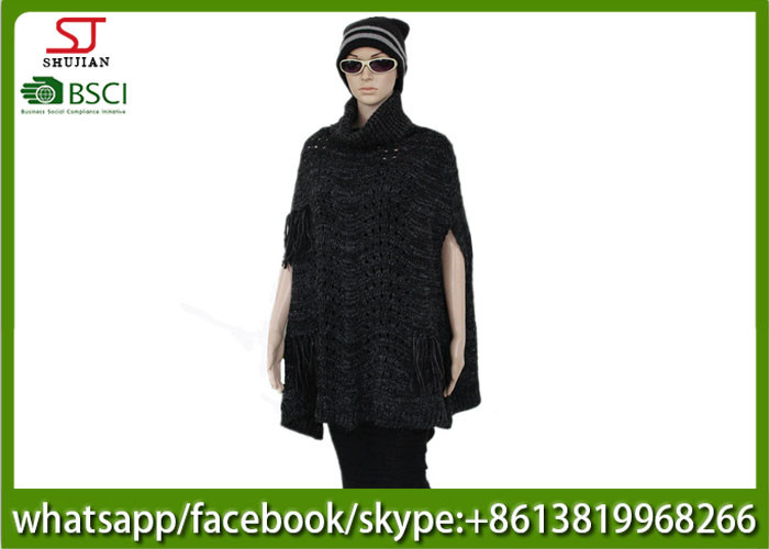 410g 110*110cm 100%Acrylic Knitting Mixed Yarn waistcoat poncho factory keep warm fashion match clothes