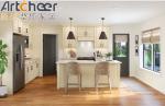 Skinny Shaker Cabinets in Oak Color Made of Solid Birch Wood for Customized