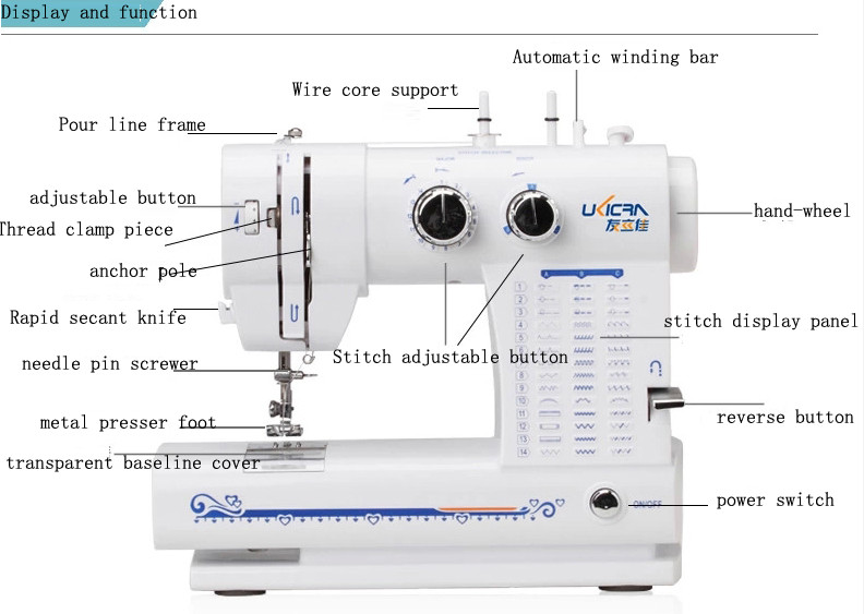 Adjustable Stitch Length Singer Sewing Machine for Garment Shirt in 21.4*13.4*25.3cm