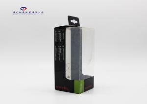 Quality Clear Front Window PET Plastic Box 16.7cm Height Hang Stripe In Middle Of Box Top wholesale