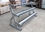 Steel Double Barbell Three Tier Dumbbell Rack For 15 Pairs