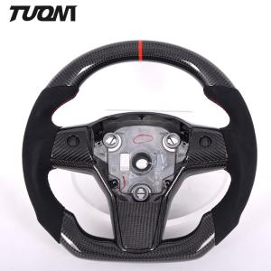 Quality OEM Personalised Tesla Carbon Fiber Steering Wheel Model 3 For Auto Decoration wholesale